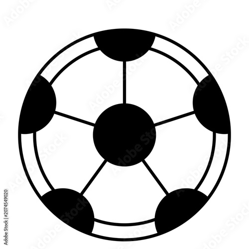 Minimalist Soccer Ball Icon Vector Illustration