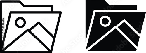 Photos Minimal folder icon with photo preview and stack effect