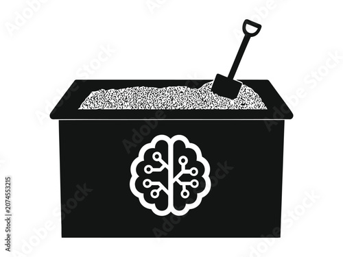 AI Sandbox Vector Icon representing Artificial Intelligence Testing and Development Environment