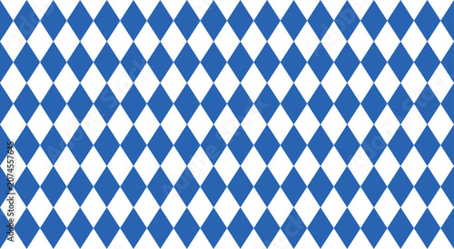 Traditional Bavarian Oktoberfest Pattern. Deep Royal Blue and White Diamond Lozenge Checker Background for German Beer Festival Branding, Authentic Folk Celebration BacDROP