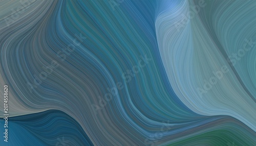 Unobtrusive Colorful Elegant Curvy Swirl Waves Background Illustration With Cadet Blue Dark Slate Gray And Light Blue Color