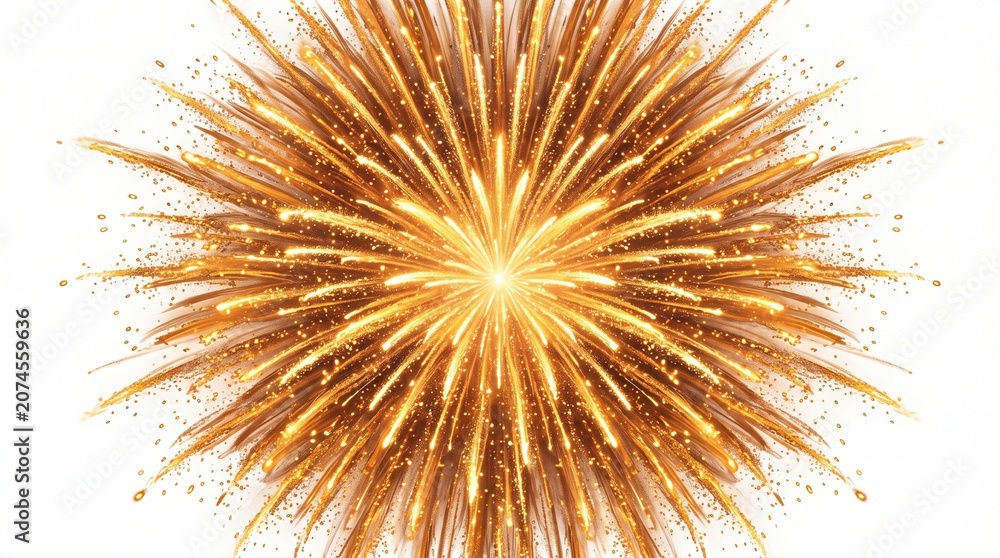 Naklejka premium Colorful Fireworks Celebration in Night Sky on Black Background with Bright Festival Explosion, New Year Party and Holiday Light Display