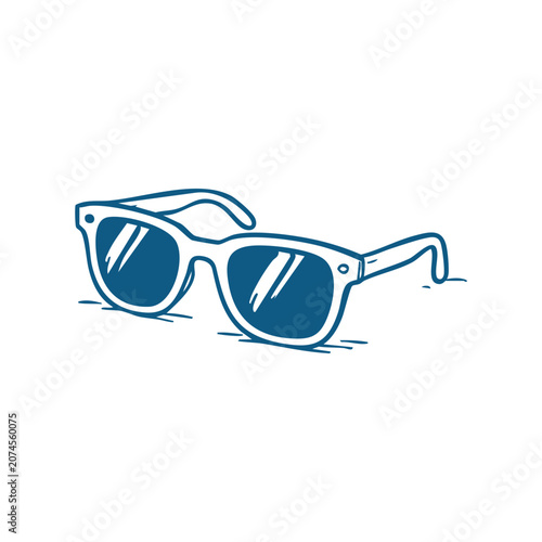 Beach Sunglasses Line Art Clipart