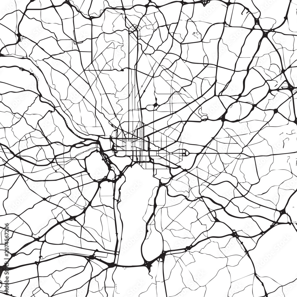 Obraz premium A detailed illustration of a city's road network and infrastructure