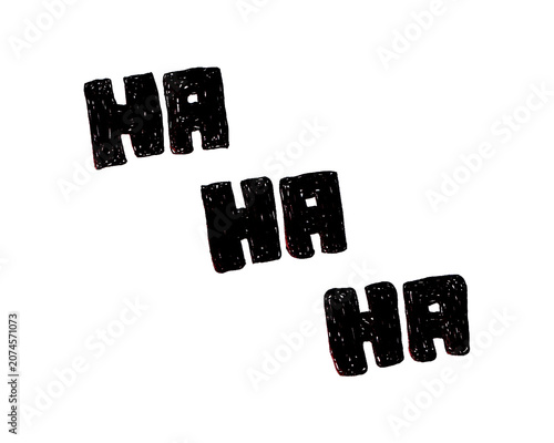 Set of Hand-Drawn Black HAHA Laughter Text Doodles isolated on Transparent Background
