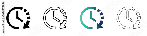 Fotografi Clock with circular arrow indicating time passing or deadline approaching