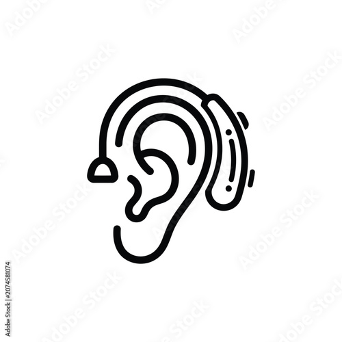 Hearing aid icon, vector illustration of a medical device