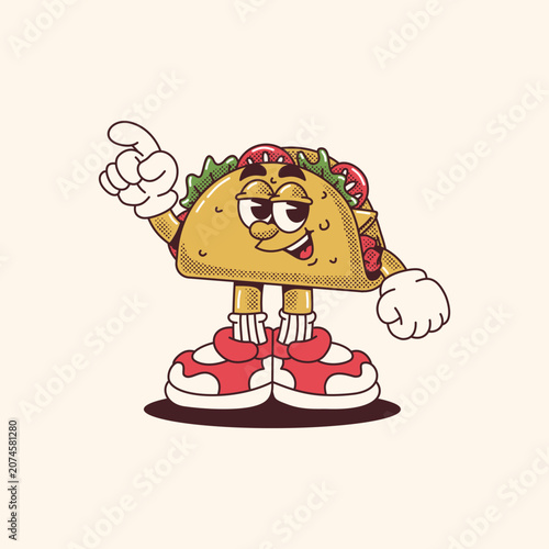 cartoon food taco Vector illustration