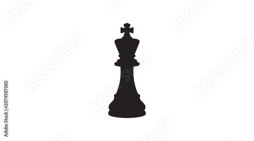 Photos Chess King Silhouette On White Background Minimalist Game Piece