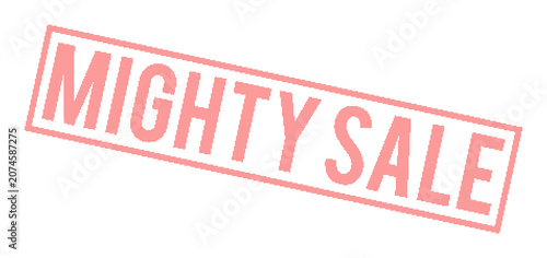 Photos Red dotted mighty sale stamp on transparent background