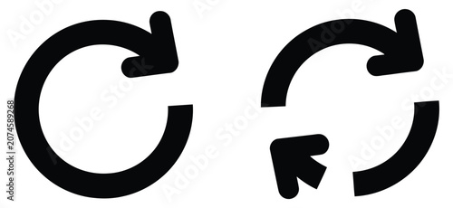 Fotografía Refresh reload icon set featuring circular arrows, repeat, update, undo, redo, s