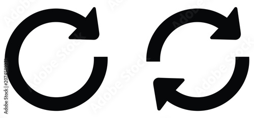 Fotografía Refresh reload icon set with circular arrow symbols, repeat, update, undo, redo,