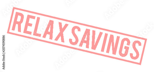 Fotografie Red relax savings stamp with dotted texture on transparent background