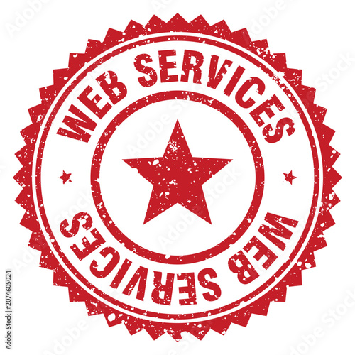 Foto web services red grunge round stamp. web services stamp