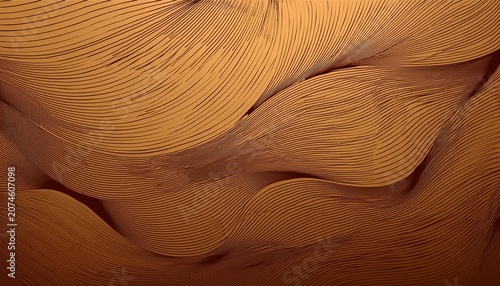 Brown Abstract Background With Wavy Lines And Gradient Effect