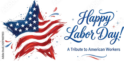 Photos Vibrant labor day tribute with american flag star