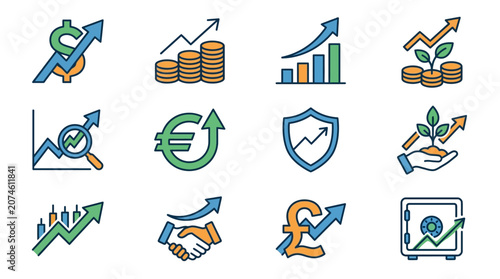 Premium Corporate Finance Growth Logo Design with Ascending Currency Symbol Dynamic Modern Branding Concept for Investment Banking Wealth Management and Financial Services
