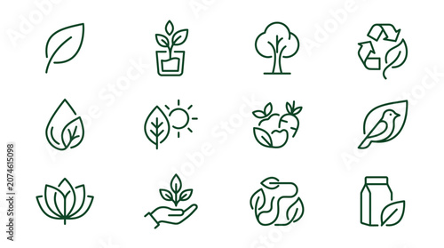 Modern Eco Branding Logo Design with Elegant Botanical Leaf Symbolizing Sustainability and Minimalist Corporate Identity for Green Businesses and Organic Product Branding