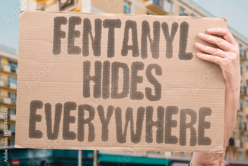Картината върху платно "Fentanyl hides everywhere" The drug is mixed into many substances
