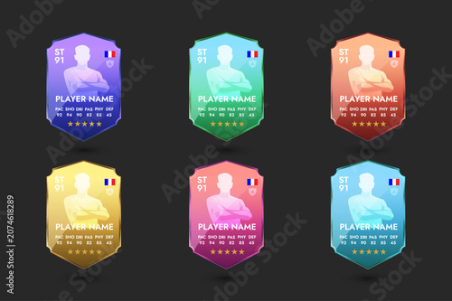 Φωτογραφία Football Player Card Template Set with Stats – Striker, Goalkeeper and Midfielde