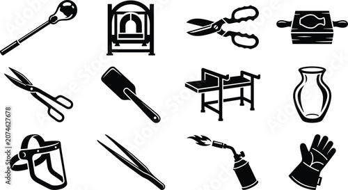 Konstfotografi Professional glassblowing workshop craft artisan hand tools and glass blowing fu