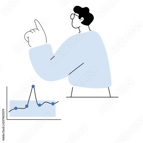 Analyst monitoring data growth on virtual interface graph