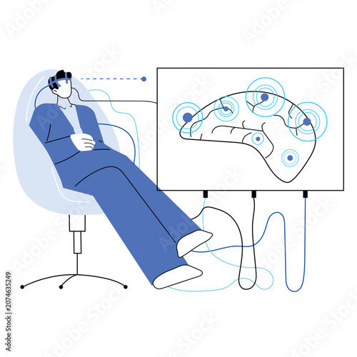 Neuroscience technology monitoring human brain waves and activity