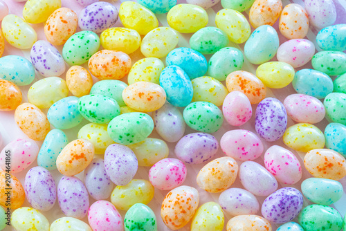 Full Frame of Colorful Speckled Jelly Beans
