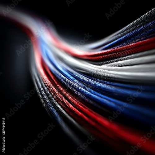 Abstract Woven Strands of Red, White, and Blue