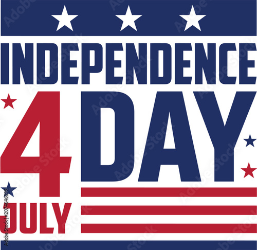 Independence day patriotic typography vector illustration design