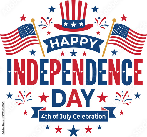 Happy independence day patriotic celebration vector design