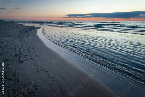 View from the Baltic Sea beach after sunset