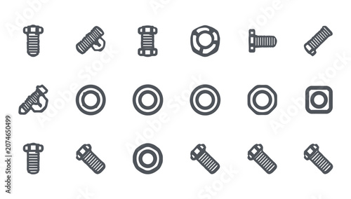 Obraz na plátně Bolts and screws metal fasteners collection.