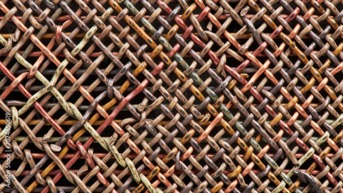 Schilderij op canvas Woven basket texture, natural fiber pattern, earthy tones background, woven mate