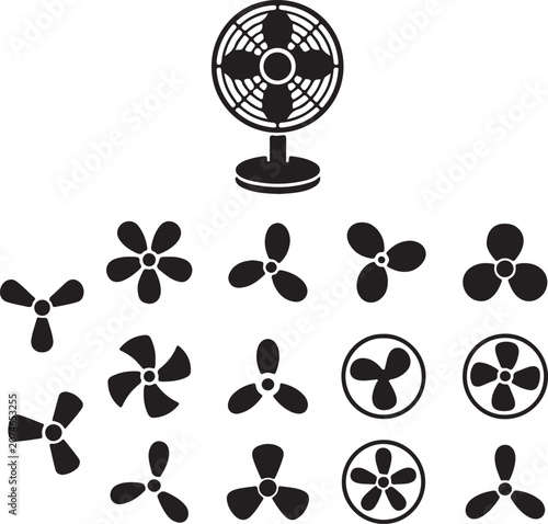 Electric Fan Propeller Vector Set