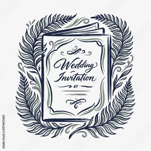 Valokuva Elegant black and white wedding invitation design.