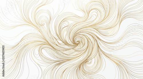 Foto Abstract golden swirl of flowing lines