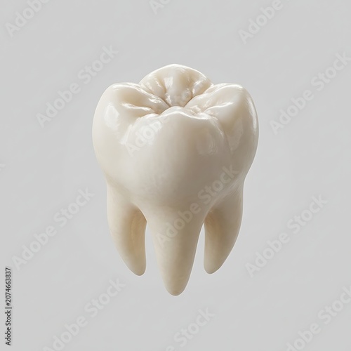 Healthy human molar tooth isolated on light background with dentistry stomatology biological structure wellness clinical treatment prevention orthodontics healthcare isolated diagnostic