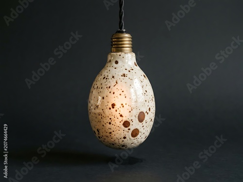 Creative Light Bulb with Speckled Texture Hanging.