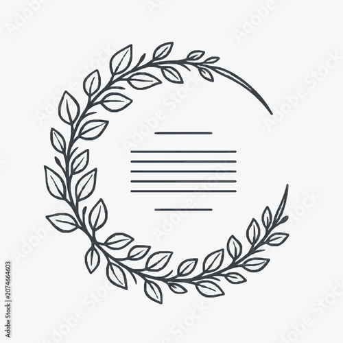 Elegant Laurel Wreath with Text Space for Design Elements.