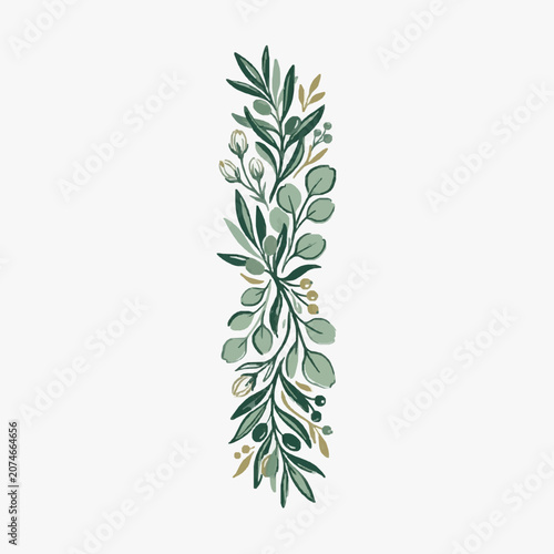 Elegant minimalist line art illustration of a pine tree.