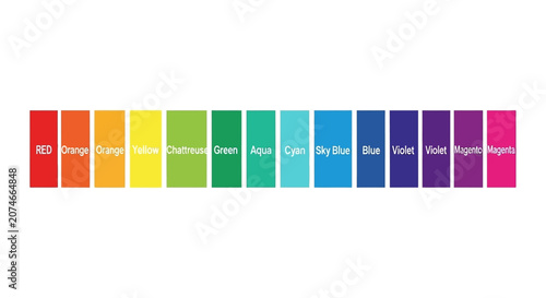 Fotografi Colorful spectrum of bright hues.
