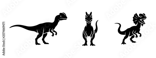 Konstfotografi Dilophosaurus Dinosaur Silhouette Poses