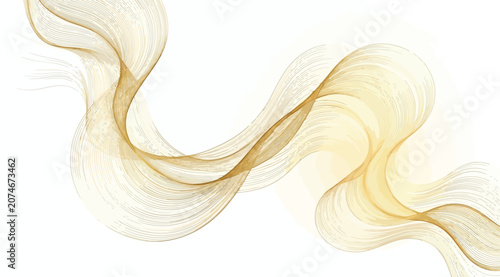 Foto Abstract golden flowing lines background