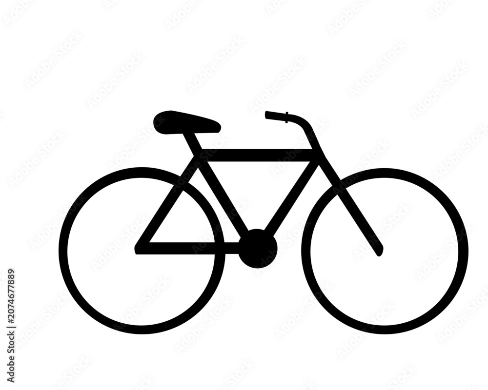 Obraz premium Bicycle Icon Black Silhouette Vector Symbol