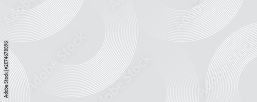 Canvas-taulu Abstract white glowing geometric lines on gray background