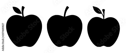 Apple teacher icon set with solid black icon on white background featuring apple, education, teaching with symbolism and iconography
