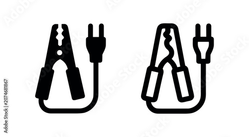 Tableau sur toile Jumper cables icon, representing car battery charging and vehicle breakdown assi
