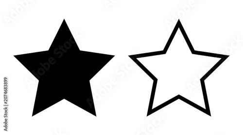 Five pointed star silhouettes against a white background