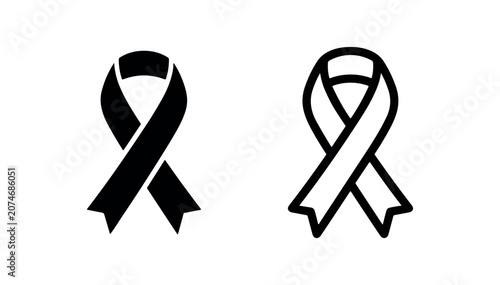 Awareness ribbon icon, solidarity and support symbol